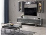 Parete Attrezzata Porta Tv Credenza Tavolino Rtv Lowboard Grigio Set 3 Pezzi