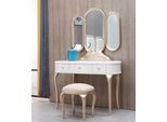 Comodino Con Specchio Console Di Lusso Cassettiera Sgabello Camera Da Letto Set Completo