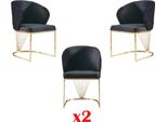 Sedia 2X Sedie Gruppo Set Soggiorno Sala Da Pranzo Legno Stile Moderno Tessile Nuovo