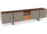 Parete Attrezzata Moderna Soggiorno Design Porta Tv Lusso Grigio Lowboard Nuovo