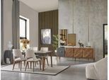 Tavolo 4X Sedie 8Pcs Sala Da Pranzo Gruppo Di Sedute Marrone