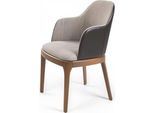 Poltrona Sedia Sedia Imbottita Design Moderno Tessile Grigio Sala Da Pranzo Lusso