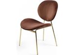 Poltrona Sedia Moderna Sedia Imbottita Design Bracciolo Marrone Sala Da Pranzo Lusso