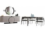 Set Da Pranzo Set Da Sala Da Pranzo Tavolo Da Pranzo Con 4X Sedie Credenza Specchio Bianco