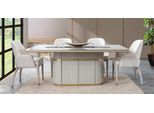 Set Da Pranzo Tavolo Da Pranzo Lucido 4X Sedie Acciaio Inox Legno Bianco Mobili Sala Da Pranzo 5Pcs