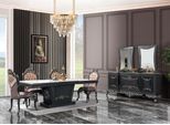 Set Da Pranzo Sala Da Pranzo Tavolo Sedie Legno Set 12Pcs Grigio Barocco Credenza