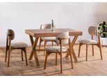 Set Sala Da Pranzo Set Di Alta Qualità Tavolo 4X Sedie Design Mobili Moderni Marrone
