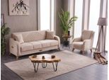 Divano Completo Poltrona A Tre Posti Divano In Tessuto A 3 Posti Divano Imbottito Beige
