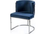 Sala Da Pranzo Design Moderno Tessile Blu Poltrona Bracciolo Sedia Imbottita Mobili Di Lusso