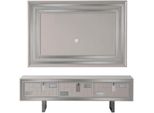 Parete Attrezzata Credenza Porta Tv Pannello A Muro Bianco Rtv Lowboard Moderno