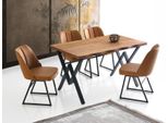 Zona Pranzo Mobili Per Sala Da Pranzo Set Da Pranzo Tavolo Da Pranzo Sedie 5 Pezzi Tavolo Marrone