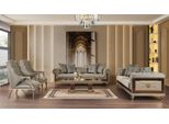 Set Di Divani Di Lusso A Tre Posti Poltrona Divano Grigio Tessuto Tessuto Divano 5Pcs