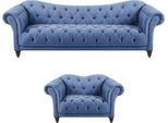 Soggiorno Completo Divano Moderno Divano A Tre Posti Poltrona D'arredo Blu
