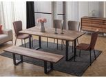 Mobili Per Sala Da Pranzo Marrone Tavolo Da Pranzo Di Lusso 4X Sedie Postali Panca Di Legno