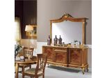 Set Credenza Mobili Italiani Credenza In Legno Massiccio A 2 Pezzi Con Specchio