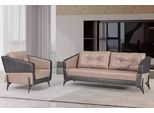 Set Di Divani Di Lusso Divano Beige Poltrona Studio Tre Posti 3+1 Posti