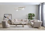 Set Da Salotto Chesterfield Bianco 4+3 Posti Poltrona Tavolino Di Lusso