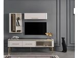 Parete Attrezzata Bianca Mobile Tv Di Design Lusso 2X Pensili Mobili Moderni