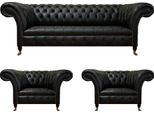 Set Di Divani Completo 3Pcs 2X Poltrona Lusso Tre Posti Divano Soggiorno