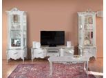 Set Soggiorno Bianco Porta Tv Tavolino 2X Vetrina Mobili In Legno Di Lusso