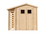 3,53 + 0,97 M2 Casetta Di Legno Per Giardino Con Legnaia M386+M386G - Pavimento Impregnato - Timbela