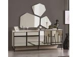 Set Sala Da Pranzo Moderna Credenza E Specchio 2 Pezzi Mobili Nuovi E Di Lusso