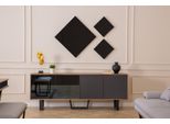 Set Sala Da Pranzo Di Design 4 Pezzi Credenza Con 3X Specchio Stile Moderno Nuovo