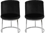 Sedie 2X Di Design Nere Con Gambe In Acciaio Inox Sedie Da Pranzo Moderne