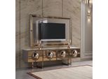 Porta Tv Rtv Parete Bassa Credenza Cornice Legno Oro Moderno