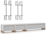 Soggiorno Mobili In Legno Porta Tv Design 2X Mensole A Muro Arredamento Moderno