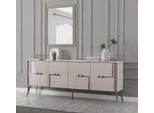 Set Sala Da Pranzo Moderna Credenza Di Design 4 Porte Specchio Di Lusso 2 Pezzi