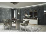 Set Sala Da Pranzo 8 Pezzi Tavolo 4X Sedie Credenza 2X Gruppo Specchio