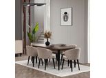 Set Da Pranzo In Legno Zona Pranzo Sala Da Pranzo Tavolo Sedie Set 7 Pezzi Tavolo Marrone