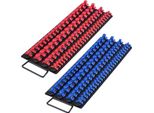 Set Di Organizzatori Per Chiavi A Bussola 2 Pezzi - 160 Clip Su Rotaia - Metriche E Sae - Sistema Di Archiviazione Degli Strumenti