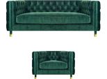 Divano Moderno Di Design Verde Divano A Tre Posti In Tessuto Poltrona Set Chesterfield
