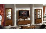 Parete Attrezzata Rtv Ribassata Cornice Tv 2X Vetrina Marrone Set Soggiorno 4 Pezzi