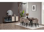 Zona Pranzo Gruppo Da Pranzo Sala Da Pranzo Tavolo Da Pranzo Sedie Set Credenza 8 Pezzi Marrone