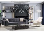 Set Completo Di Divani Tre Posti Poltrona Divano Grigio Tessuto Divani