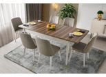 Mobili Per Sala Da Pranzo Moderna Tavolo Da Pranzo Di Design Sedie Imbottite Tavolo In Legno 7Pcs