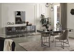 Mobili Da Sala Da Pranzo Neri Tavolo Da Pranzo Esclusivo 4X Sedie Credenza Set Di 6 Pezzi