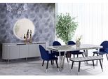 Set Sala Da Pranzo Composto Da Tavolo Da Pranzo 4X Sedie Specchio Credenza Panca 8 Pezzi