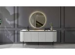 Elegante Set Da Sala Da Pranzo Composto Da Credenza E Specchio Colore Bianco 2 Pezzi