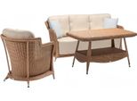 Mobili Da Giardino Poltrona Robusto Set Da Giardino In Rattan Marrone Tavolino Divano 3 Posti