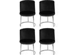Sedie Di Design Nere 4X Con Gambe In Acciaio Inox Sedie Da Pranzo Moderne