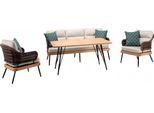 Set Di Divani Per Esterni Gruppo Di Sedute Lounge Set Di Mobili Da Giardino In Polyrattan 4Pcs