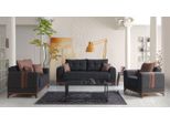 Set Di Divani Grigi 3+2+1 Posti Set Completo Di Poltrone Relax 3 Pz.
