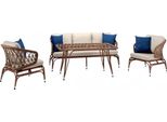 Mobili Da Giardino Robusto Set Da Giardino In Rattan Tavolino 2X Poltrona Divano 3 Posti