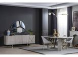 Mobili Da Sala Da Pranzo Grigi Set Da Pranzo Di Lusso Tavolo Da Pranzo 4X Sedie Credenza