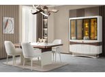 Set Da Pranzo Tavolo Da Pranzo 4X Sedie Vetrina Con Illuminazione Bianco Mobili Per Sala Da Pranzo 6 Pezzi
