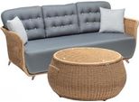 Set Divano 3 Posti Grigio Tavolino Divani Tre Posti Rattan Lusso Moderno
